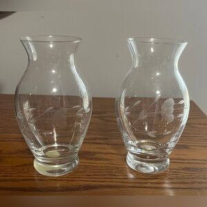 Pair of Princess House Exclusive 
Handblown 
Handcut
Made in the USA Vases